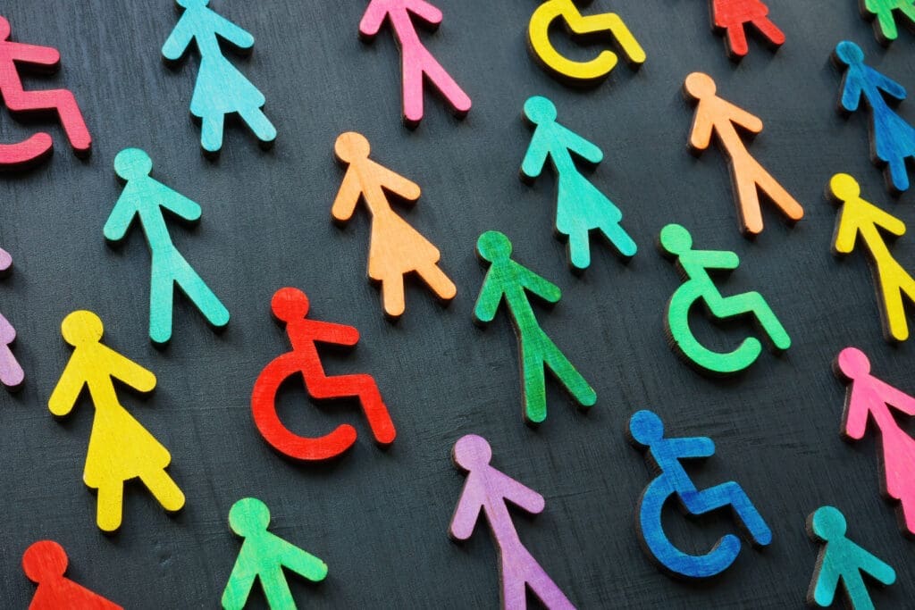 Graphic representing diversity and inclusion of all genders and disabilities