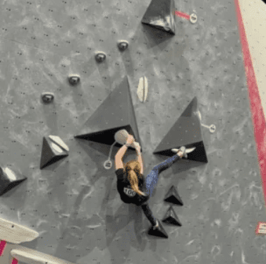 rock climber at inner peaks south end climbing gym